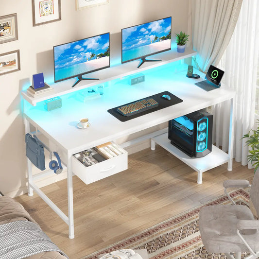 Snhomee All-in-One Gaming Desk-100-White 1200