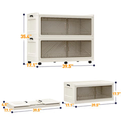 Snhomee Stackable Storage Bins with Wheels，Storage Bins with Lids For Bedroom, Kitchen