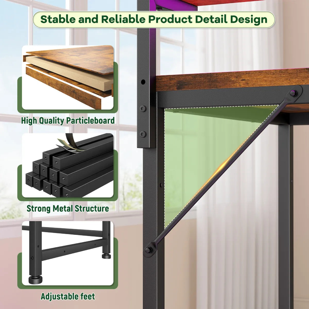 Snhomee All-in-One Gaming Desk-120-Brown