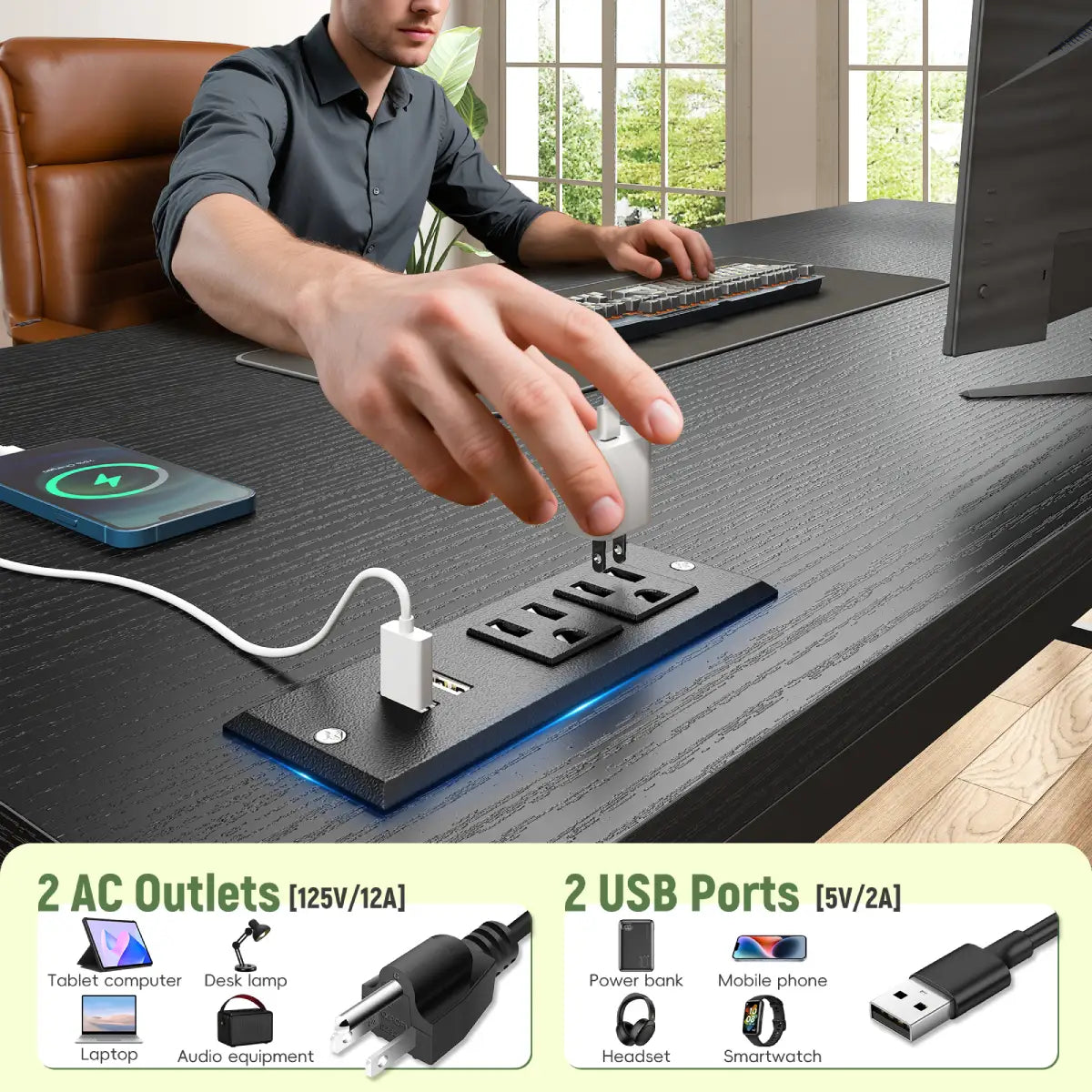 Snhomee All-in-One Gaming Desk-120-Black