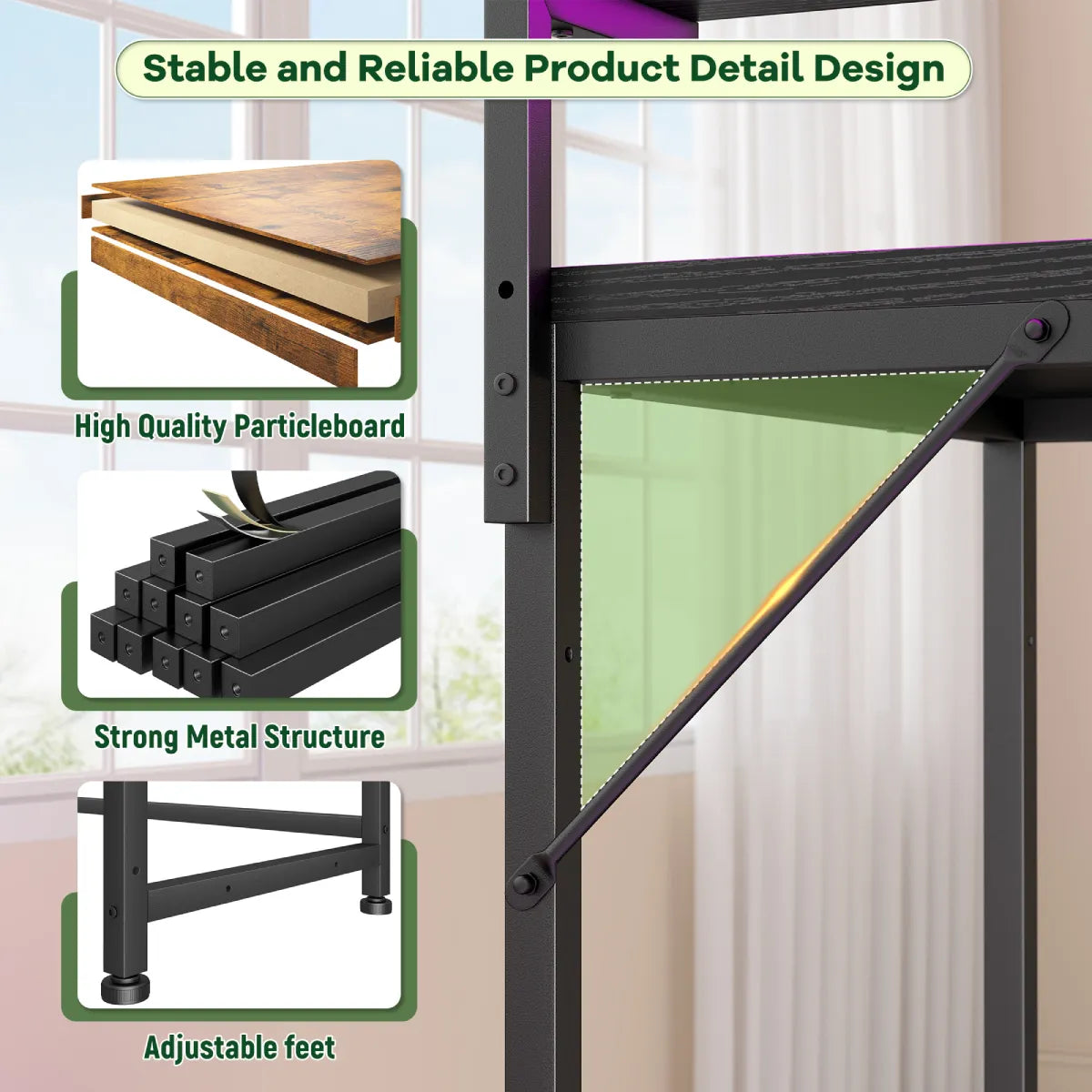 Snhomee All-in-One Gaming Desk-120-Black