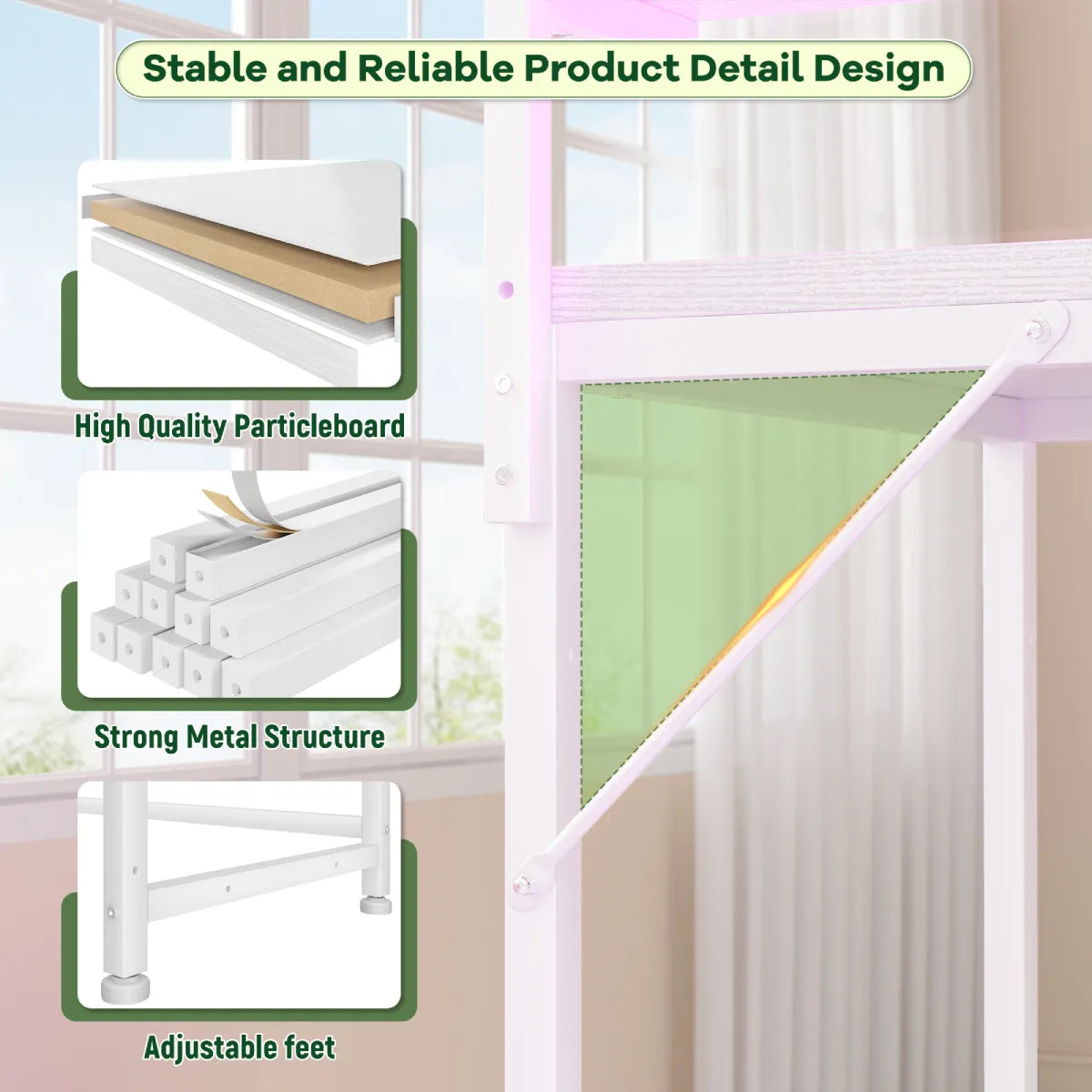 Snhomee All-in-One Gaming Desk-120-White