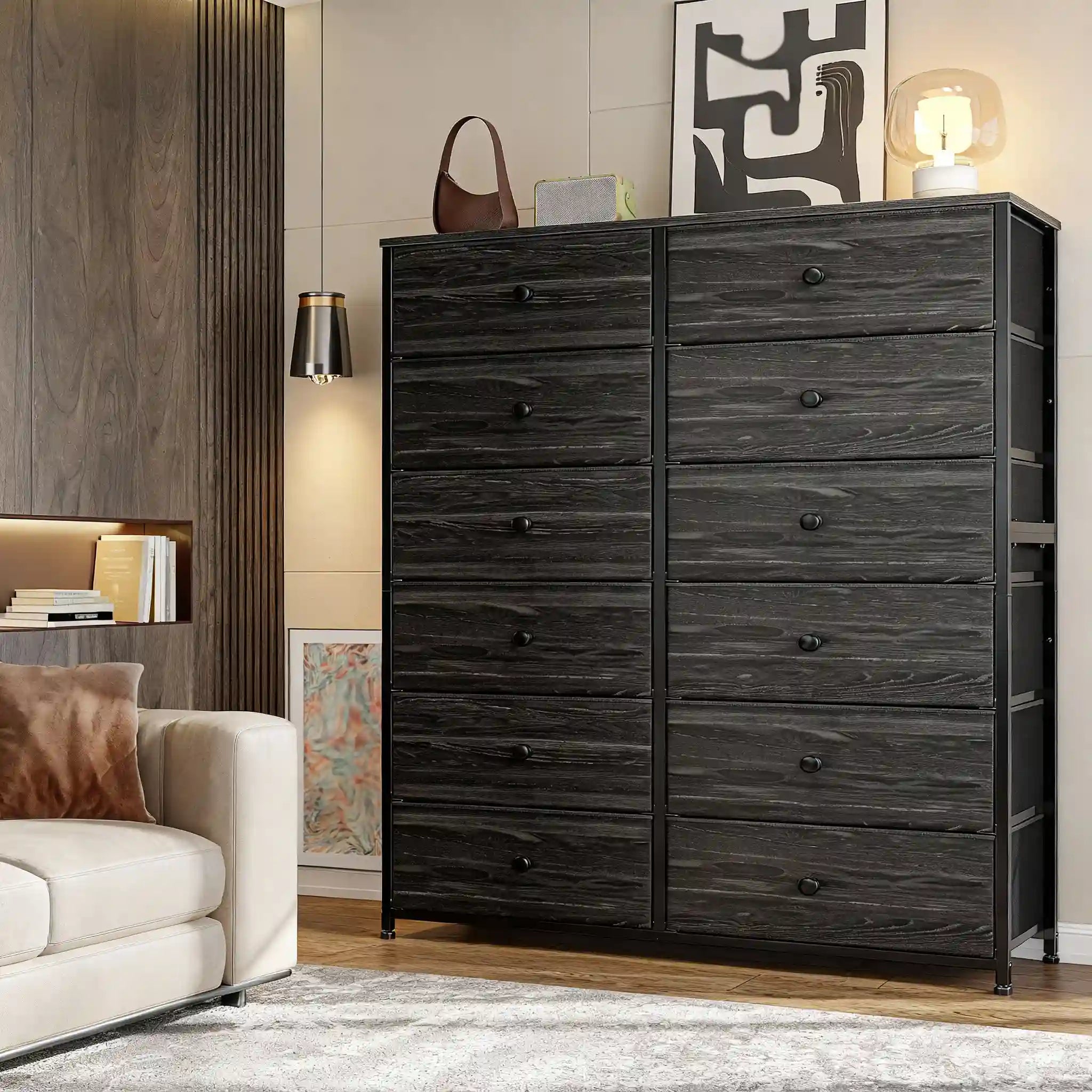 Snhomee 12 Drawer Dresser with Storage Organizer Chest , Large Fabric Dressers & Chest of Drawers with Sturdy Metal Frame, Wood Top, Dresser Drawer Snhomee 12 Drawer Dresser with Storage Organizer Chest , Large Fabric Dressers & Chest of Drawers with Sturdy Metal Frame, Wood Top, Dresser Drawer