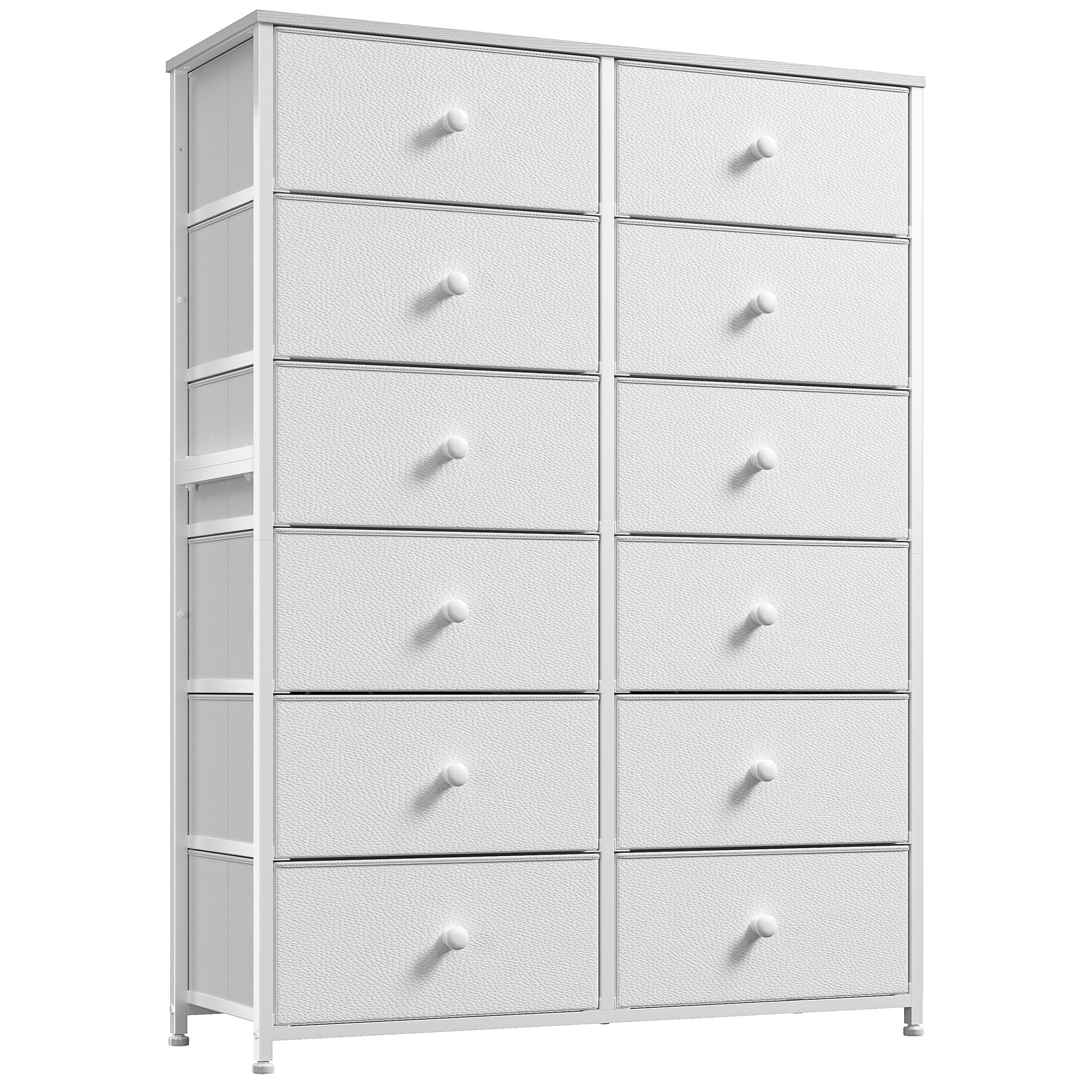 Snhomee Dresser for Bedroom with 12 Drawers, Large Storage Organizer Chest, Large Fabric Dressers & Chest of Drawers with Sturdy Metal Frame, Wood Top, Closet, Entryway, Hallway