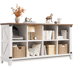 Modern 8-Cube Storage Shelf Organizer - Multipurpose Bookcase & Display Shelves for Living Room, Bedroom, Office-White-snhomee