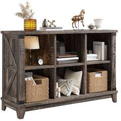 6 Cube Storage Organizer and Shelf, Bookshelf with Storage, Cube Storage Shelf for Bedroom and Home Office-Black Oak-snhomee