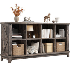 Modern 8-Cube Storage Shelf Organizer - Multipurpose Bookcase & Display Shelves for Living Room, Bedroom, Office-Black Oak-snhomee