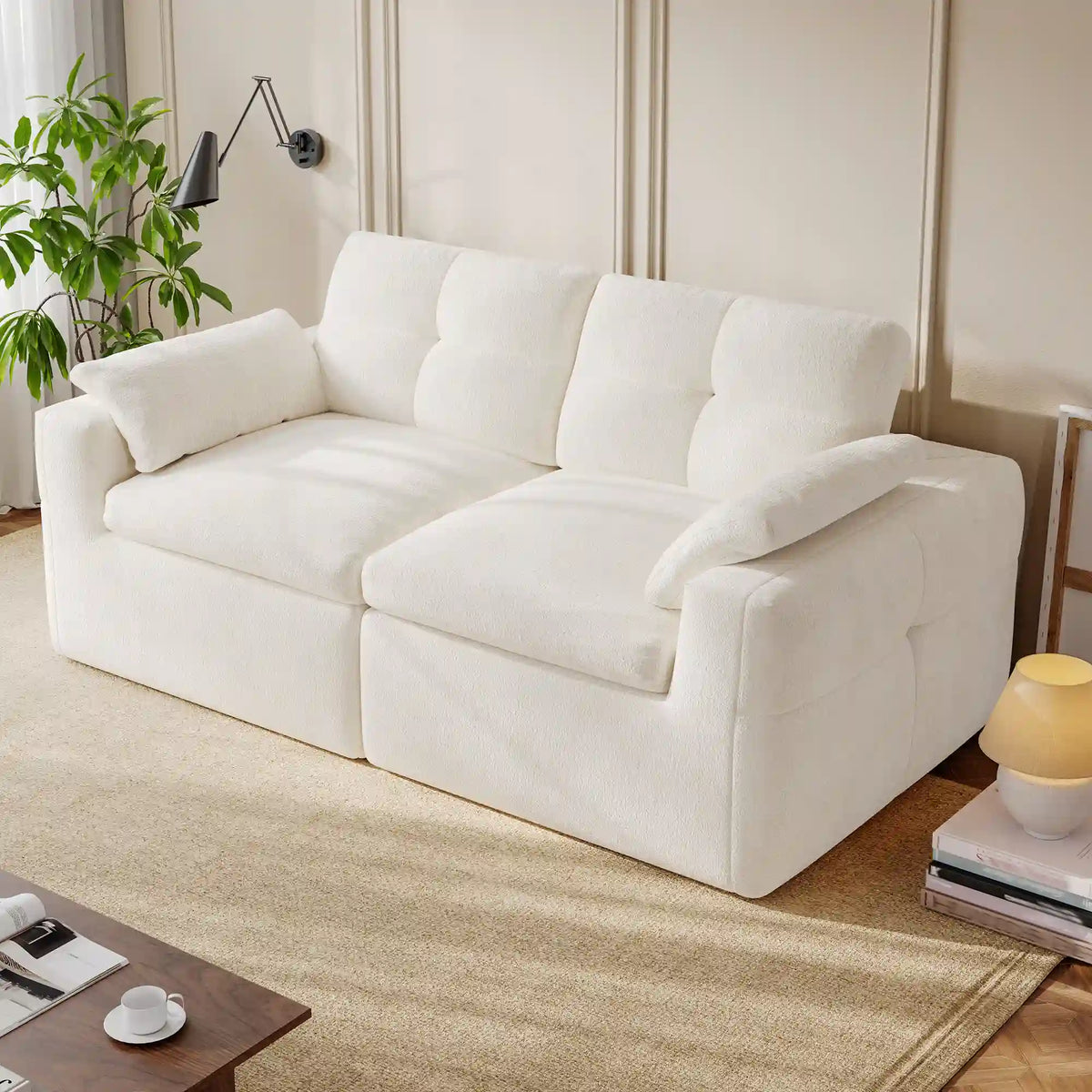 Snhomee Cloud Sectional Couch With Pillow, Comfy Modular Sectional Sofa For Living Room,No Assembly Required