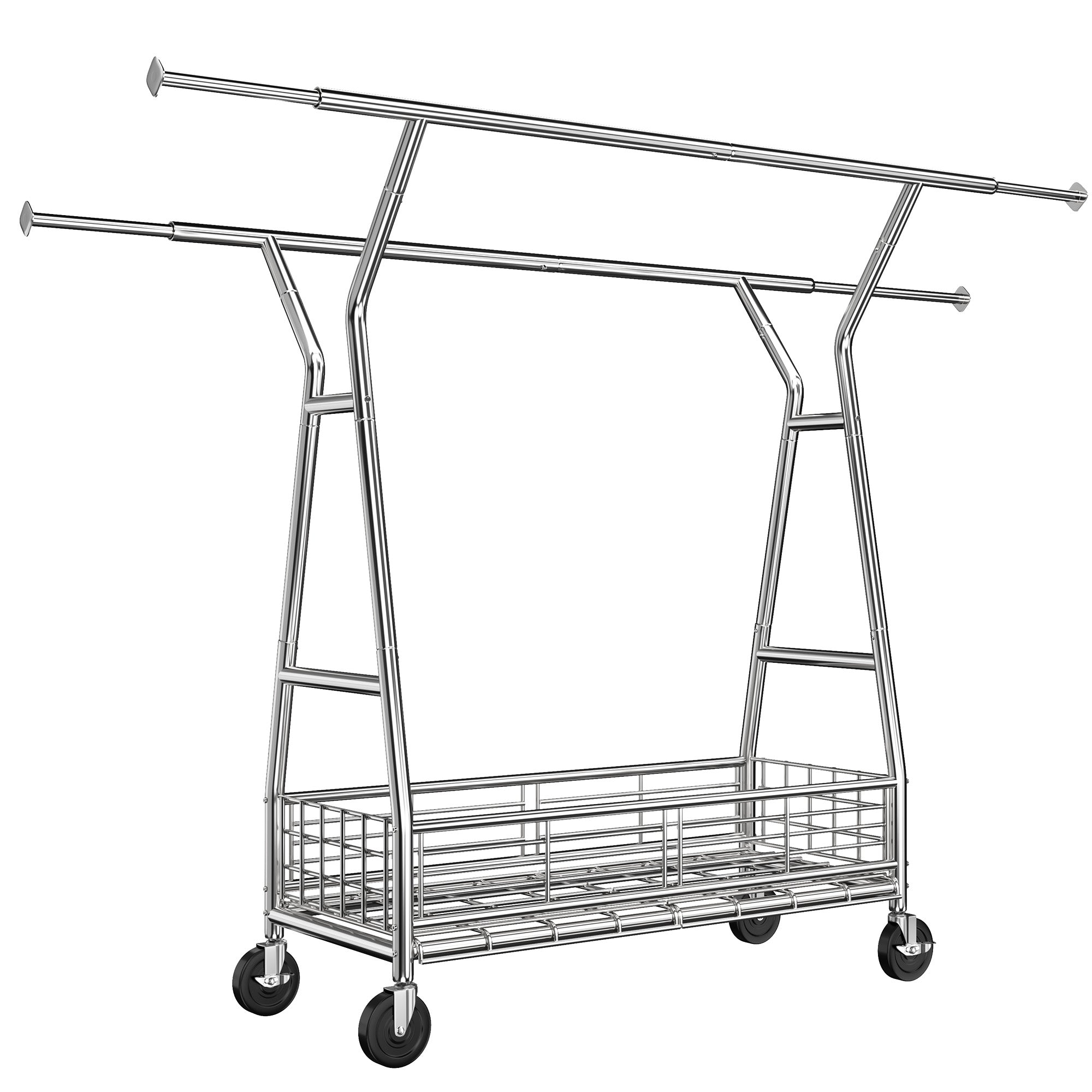 Snhomee 630 lbs Heavy Duty Rolling Garment Rack with Shelves, 70"H  Space-Saving Commercial Clothing Rack for Bedroom, Closet, Laundry, Commercial