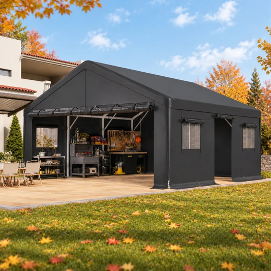 Turn your outdoor storage shelter into a practical space for tools, motorcycles, lawn equipment, and seasonal gear. 800