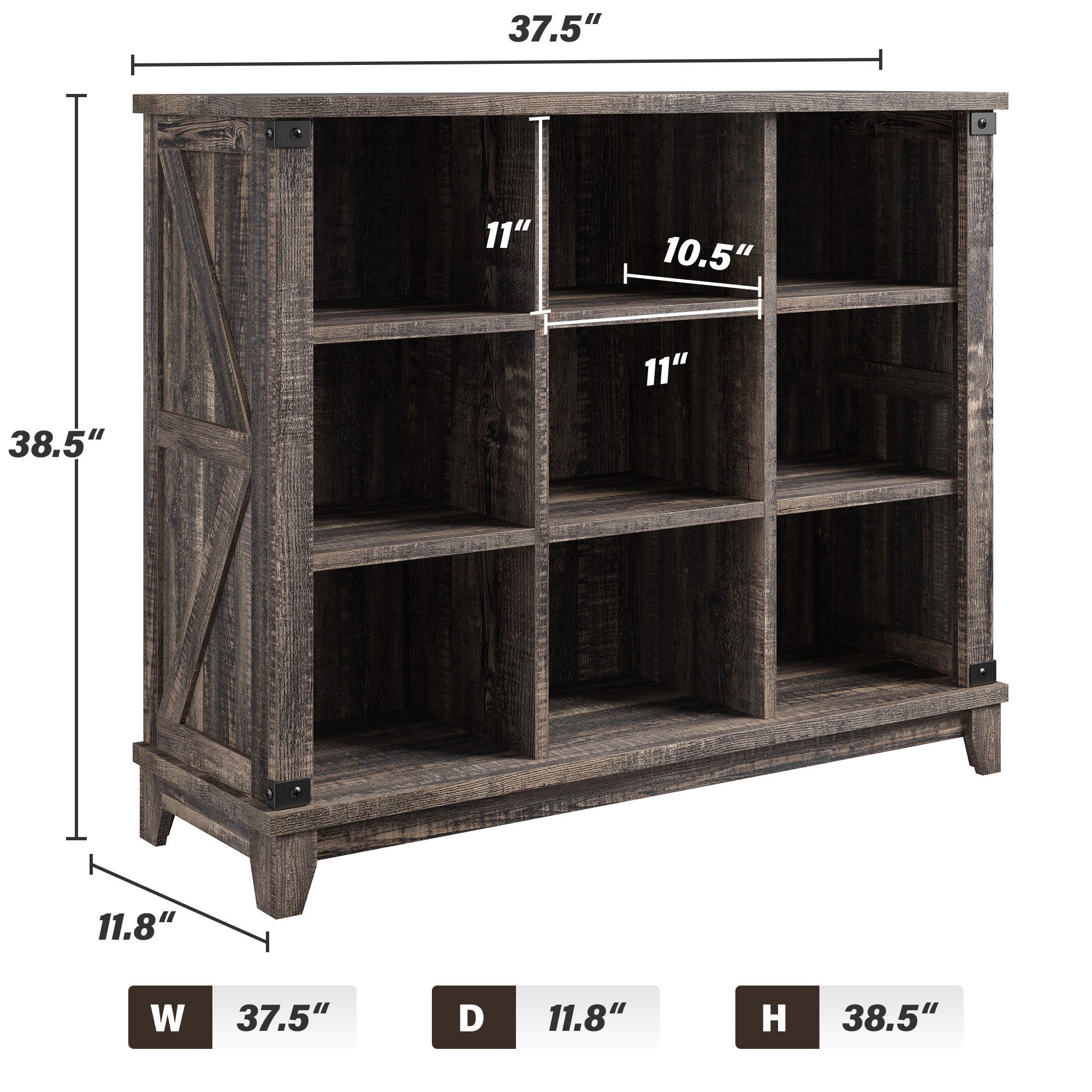 9 Cube Storage Organizer and Shelf, Bookshelf with Storage, Cube Shelf for Bedroom and Home Office-White-snhomee