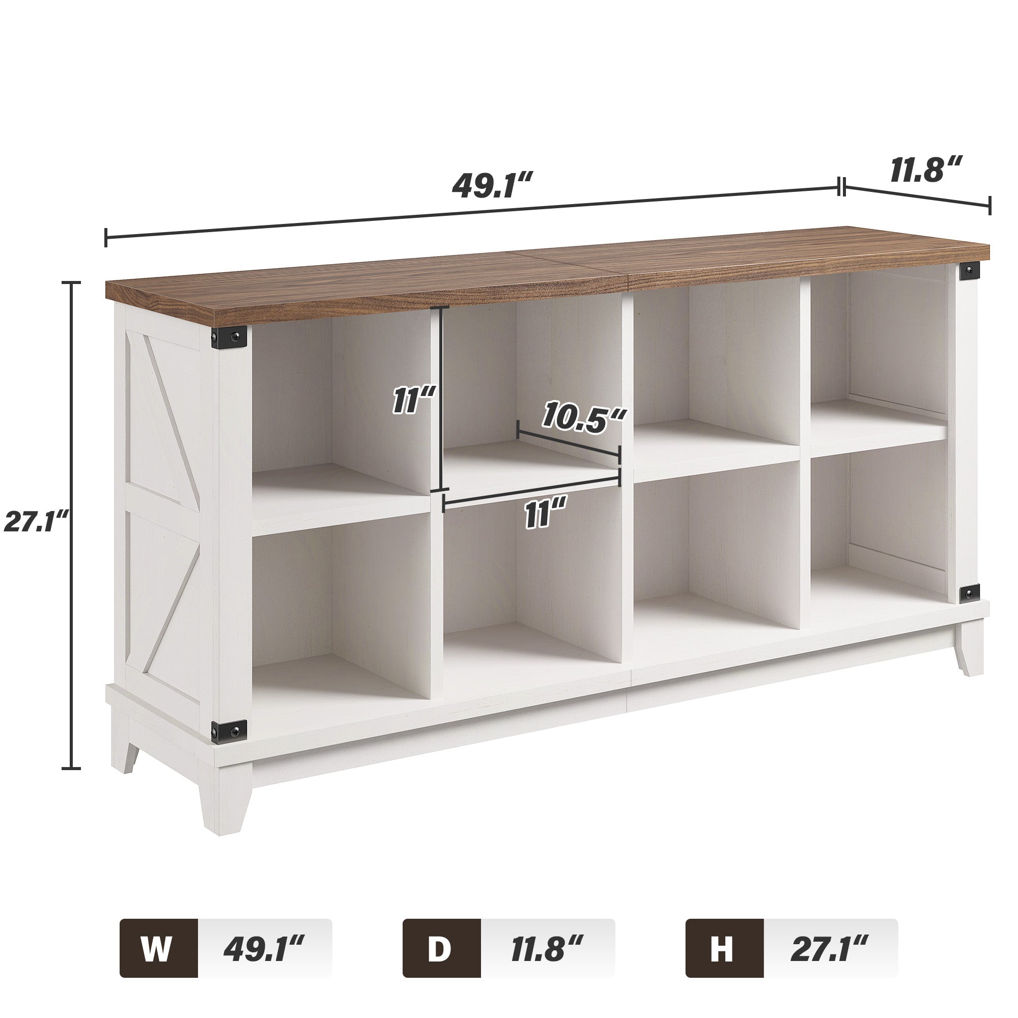 Modern 8-Cube Storage Shelf Organizer - Multipurpose Bookcase & Display Shelves for Living Room, Bedroom, Office-Black Oak-snhomee