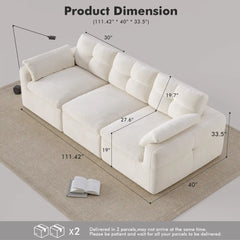 Snhomee Cloud Sectional Couch With Pillow, Comfy Modular Sectional Sofa For Living Room,No Assembly Required