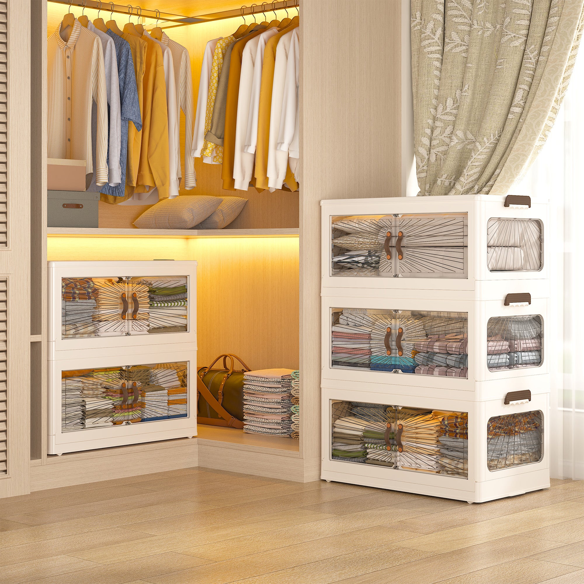 Plastic Storage Bins with Lids，stackable storage bins on Wheels