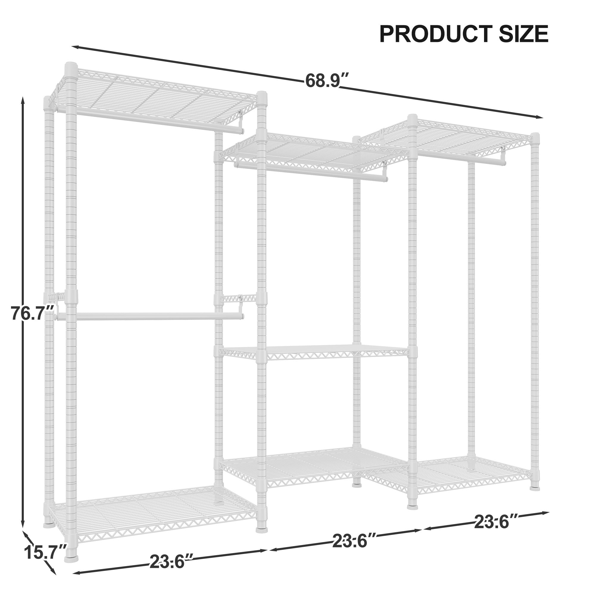 Snhomee Clothes Rack 830LBS Heavy Duty Freestanding Hanging Clothes Rack Metal Clothing Garment Rack-Home Storage > Clothes Rack-Black-snhomee
