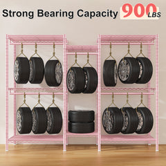 Snhomee Heavy-Duty Clothing Rack with Shelves Load 900 LBS, Adjustable Metal Garment Rack, Portable Closet Rack for Bedroom