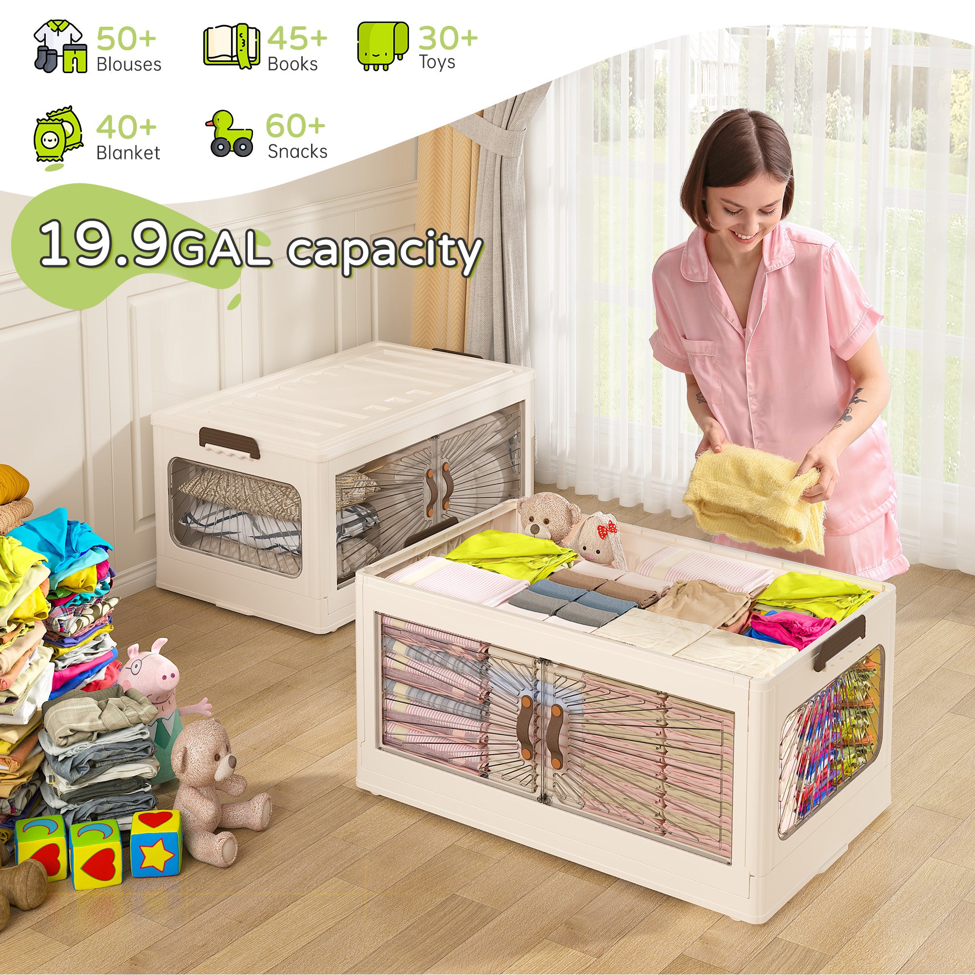 Plastic Storage Bins with Lids，stackable storage bins on Wheels