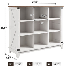 9 Cube Storage Organizer and Shelf, Bookshelf with Storage, Cube Shelf for Bedroom and Home Office-White-snhomee