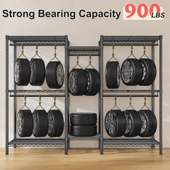 Snhomee Heavy-Duty Clothing Rack with Shelves Load 900 LBS, Adjustable Metal Garment Rack, Portable Closet Rack for Bedroom