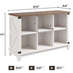 6 Cube Storage Organizer and Shelf, Bookshelf with Storage, Cube Storage Shelf for Bedroom and Home Office-White-snhomee