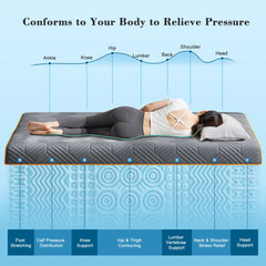 Snhomee 4"/3" Cooling Gel Memory Foam Mattress Topper – Pressure Relief for College Dorm & Home Use, CertiPUR-US & OEKO-TEX Certified