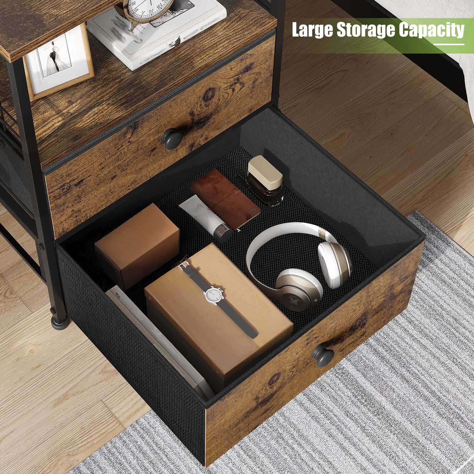 Snhomee 24 Inch Nightstand Set of 2 - Bedside Tables with Drawers, Modern Bedroom Furniture for Small Spaces, Space-Saving Design