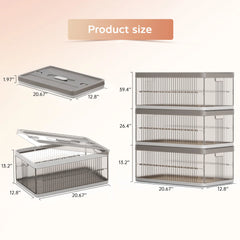 13.2" Stackable Foldable Storage Bins with Lids – Space-Saving & Easy to Use for Toys, Clothes