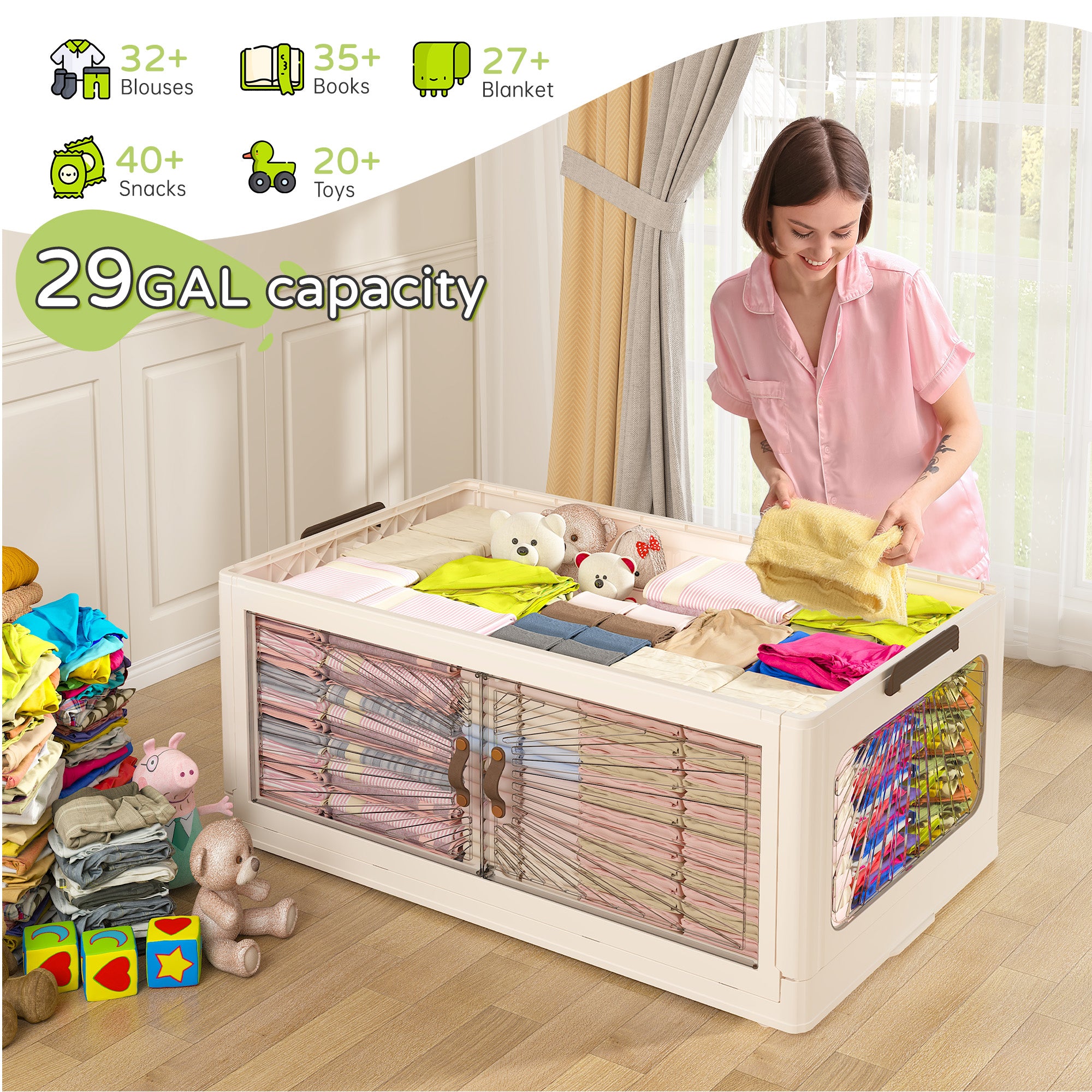 Plastic Storage Bins with Lids，stackable storage bins on Wheels