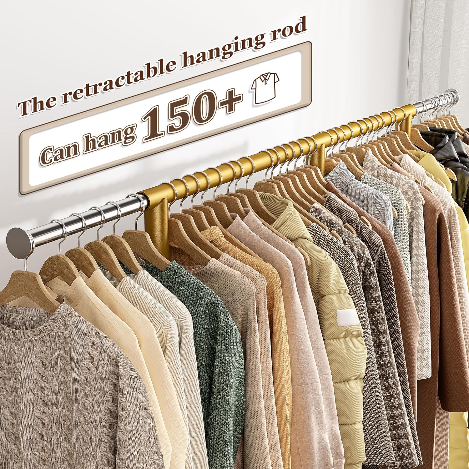 Snhomee Garment Rack with Wheels, Adjustable Height & Width, 298 lbs Heavy-Duty Clothes Rack for Hanging