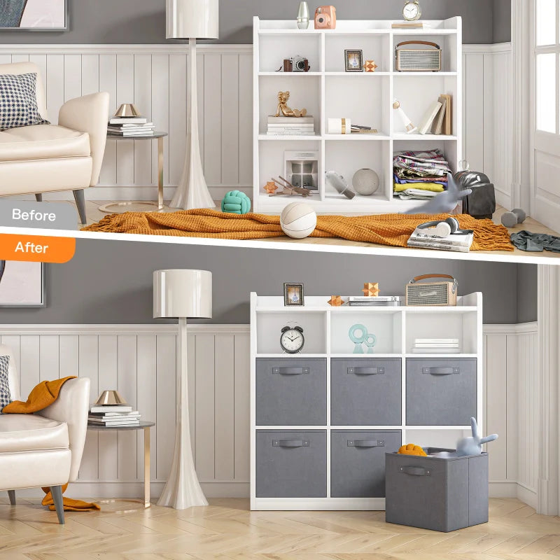 9 Drawer Solid Wood Dresser for Bedroom,White Wood Dresser with Fabric Drawers Ample Storage Space-Furniture > Dresser-snhomee