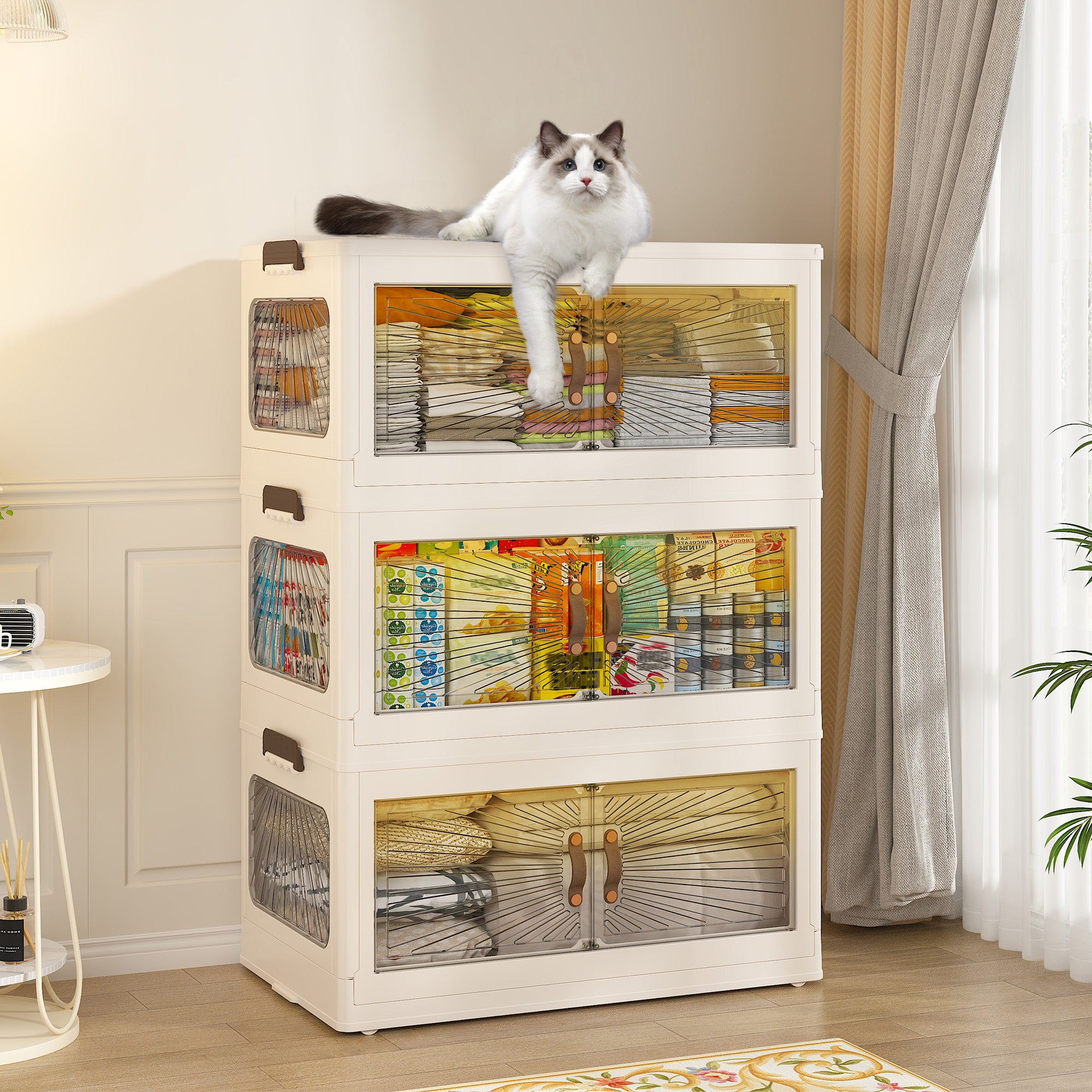 Plastic Storage Bins with Lids，stackable storage bins on Wheels