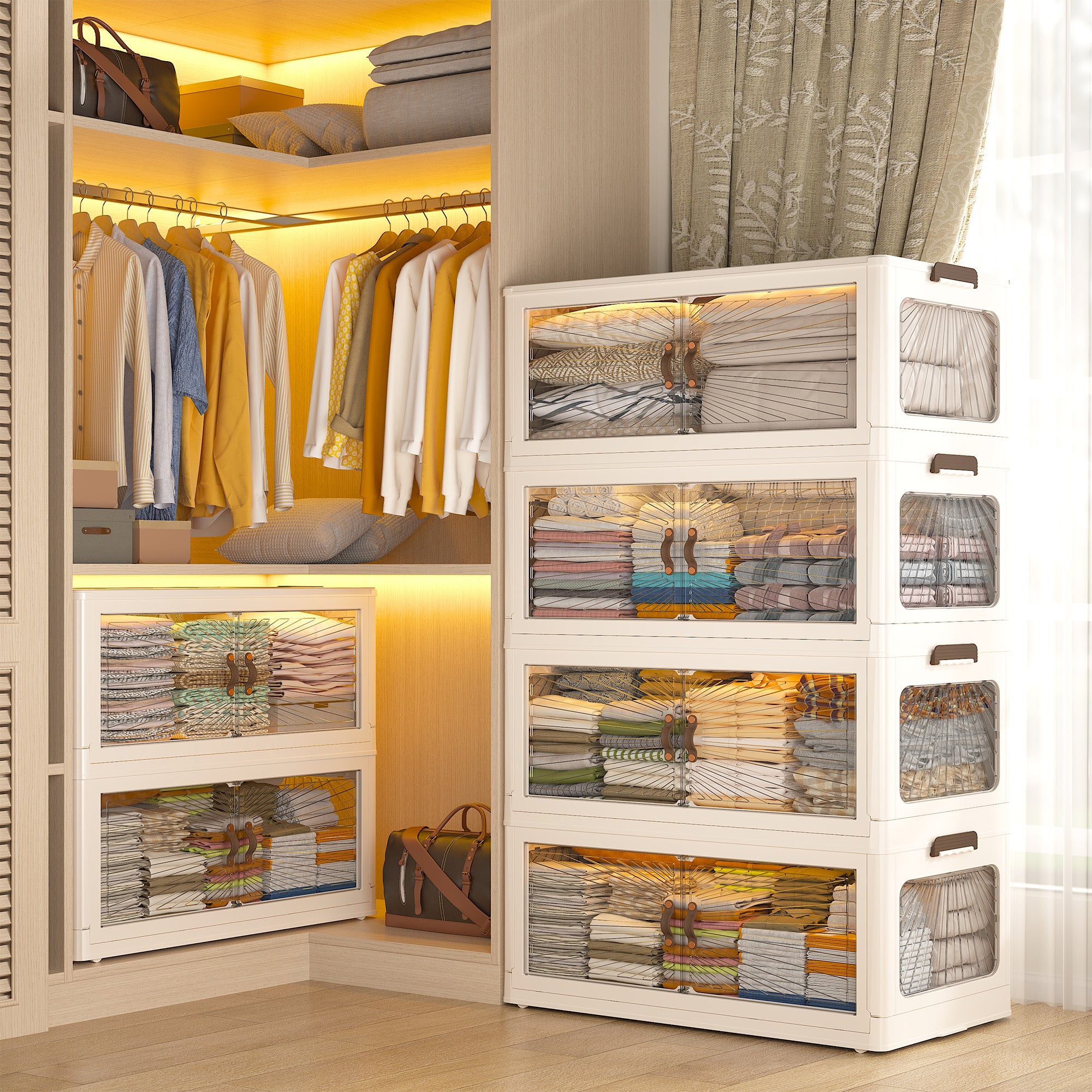 Plastic Storage Bins with Lids，stackable storage bins on Wheels