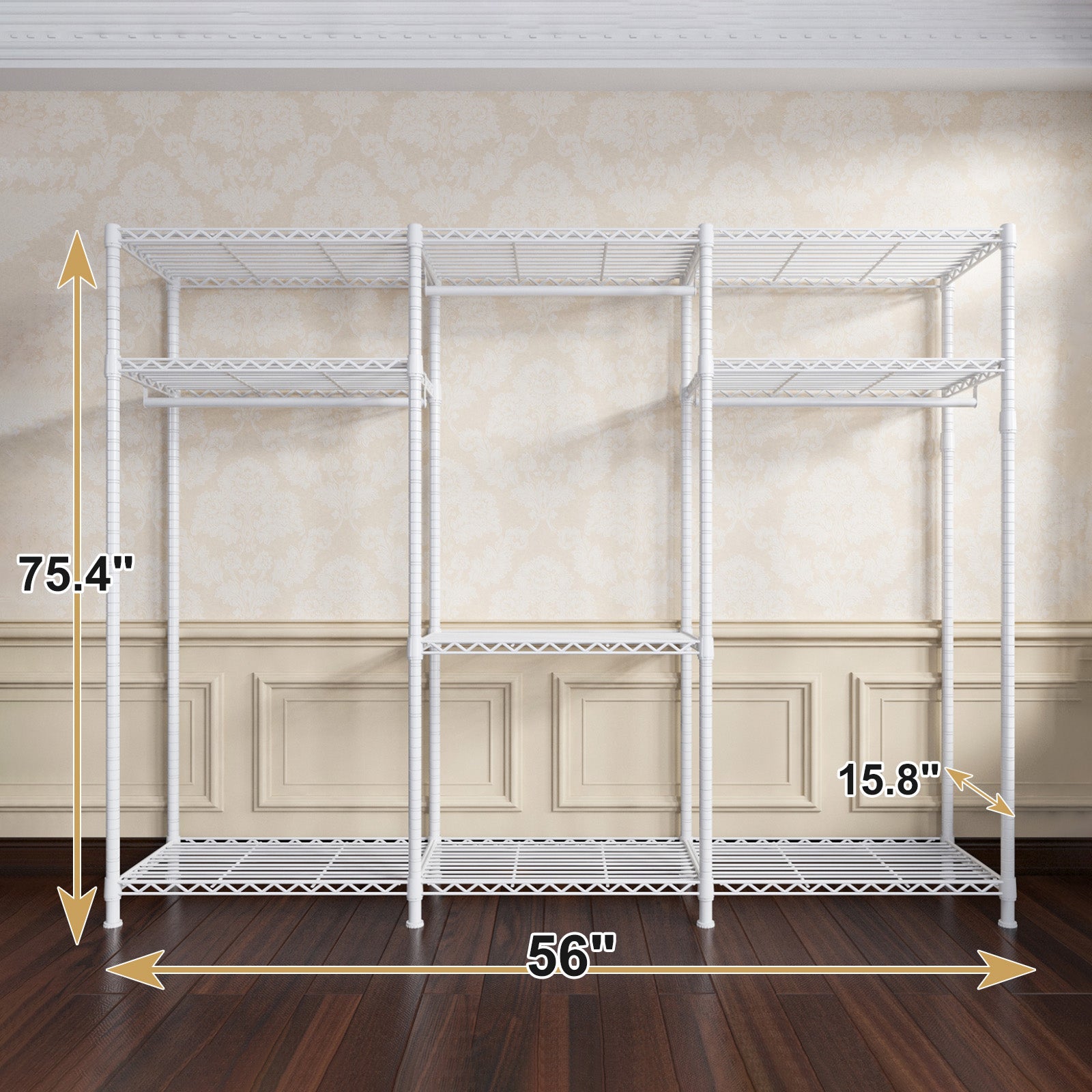 795lb Heavy Duty Clothing Rack - Portable Metal Garment Rack with Shelves, Commercial/Home Use-Home Storage > Clothes Rack-snhomee