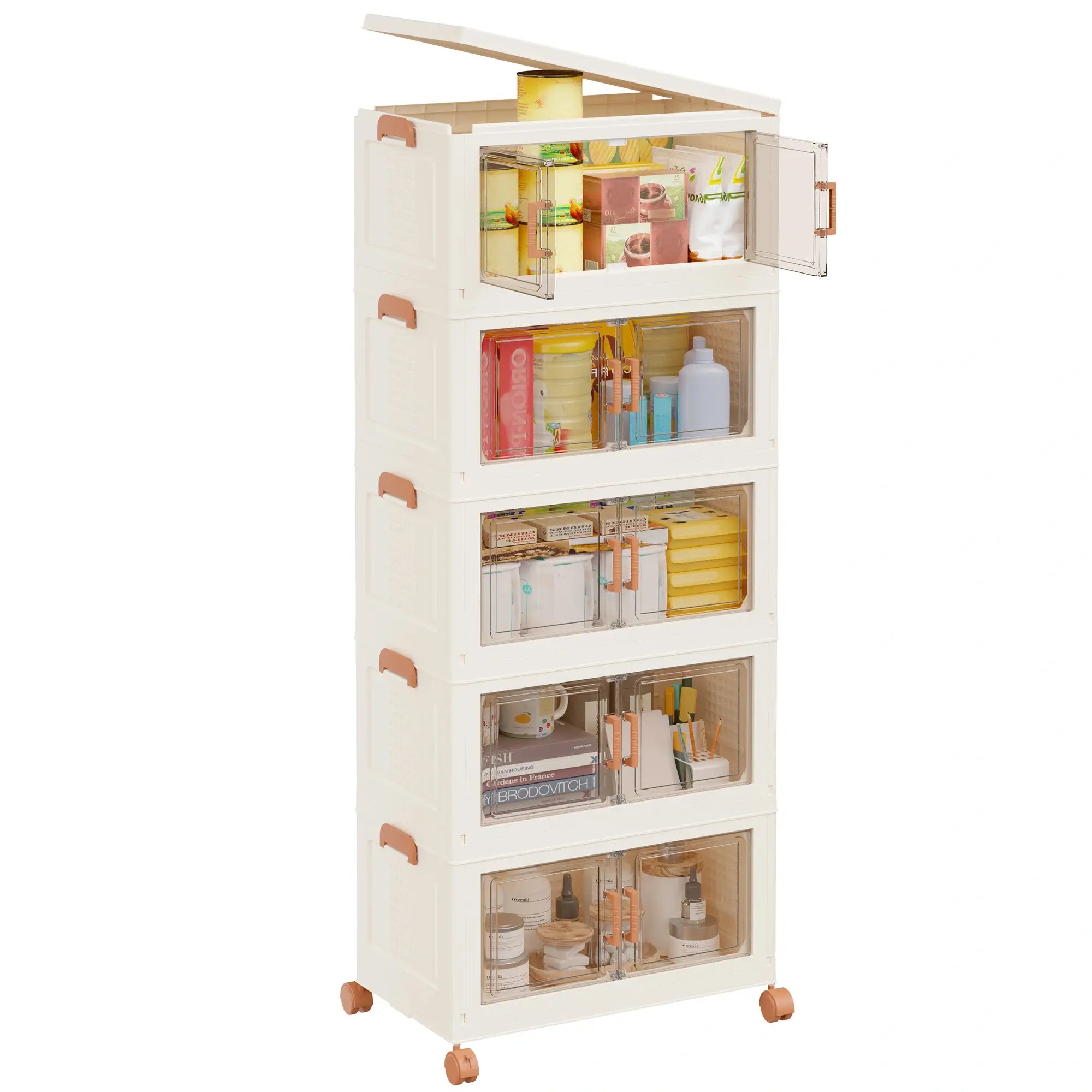 Plastic Storage Bins with Lids, Clear Storage Bins on Wheels,Stackable Storage Box Closet Organizer