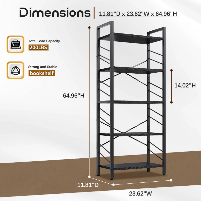 Bookshelf dimensions and load-bearing details