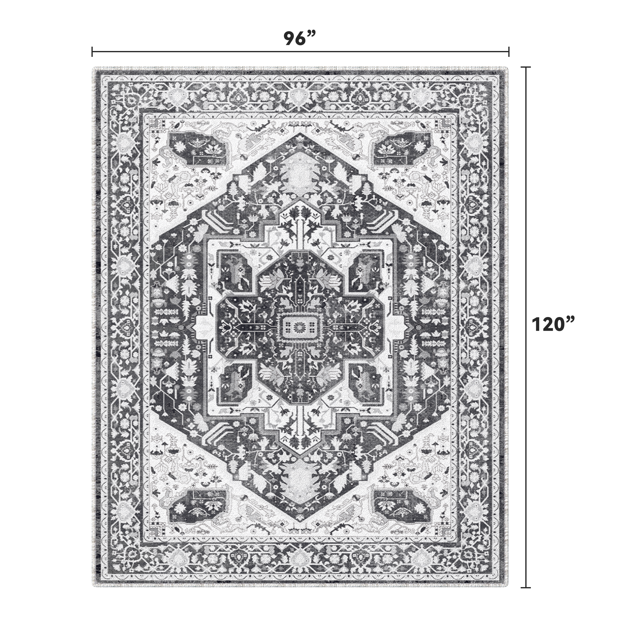Boho Area Rugs,machine washable area rugs，area rugs for living room, Low Pile Vintage Carpet