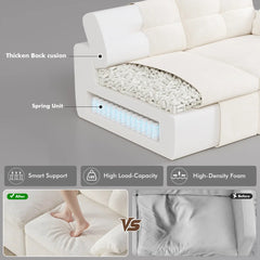 Snhomee Cloud Sectional Couch With Pillow, Comfy Modular Sectional Sofa For Living Room,No Assembly Required