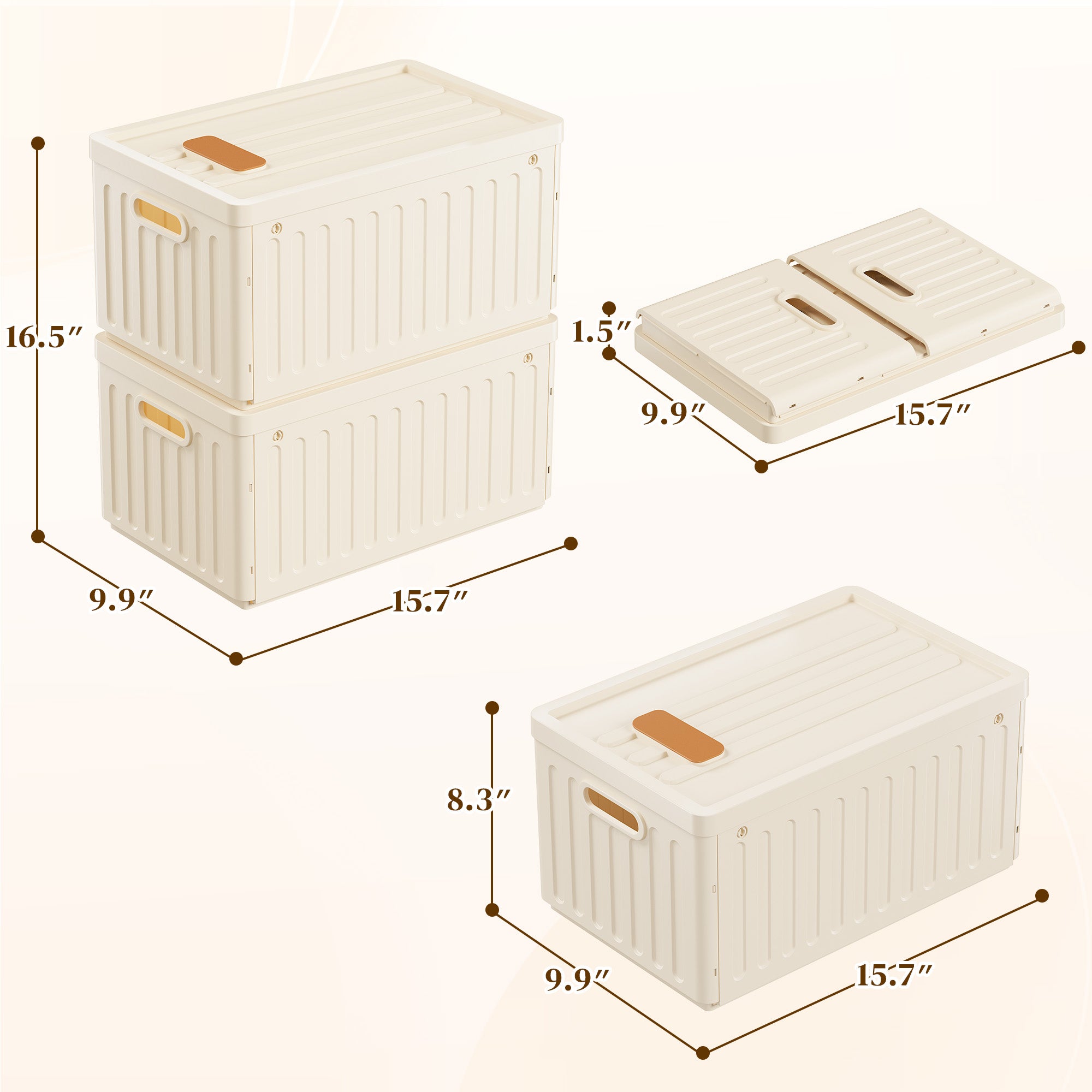 Snhomee Stackable Storage Bins with Lids,Plastic Storage Bins with Lids Closet Organizer