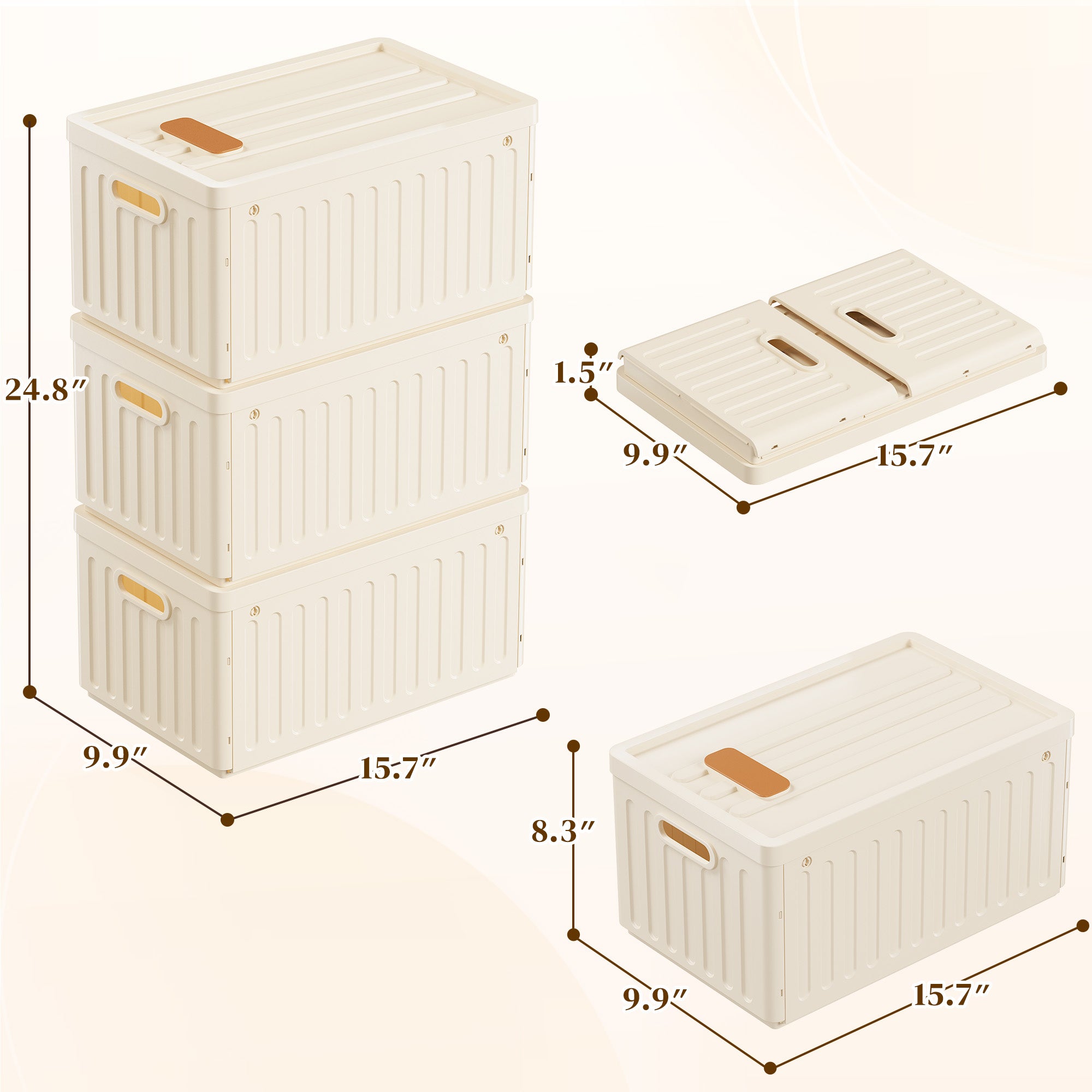 Snhomee Stackable Storage Bins with Lids,Plastic Storage Bins with Lids Closet Organizer
