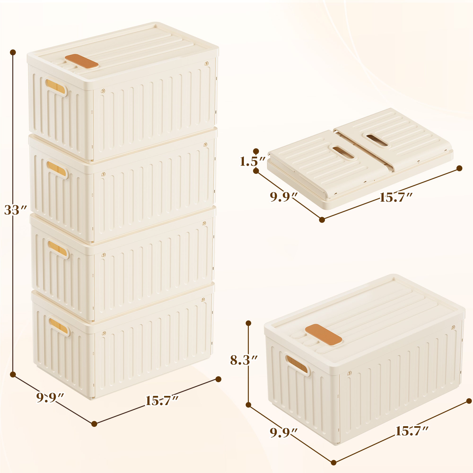 Snhomee Stackable Storage Bins with Lids,Plastic Storage Bins with Lids Closet Organizer