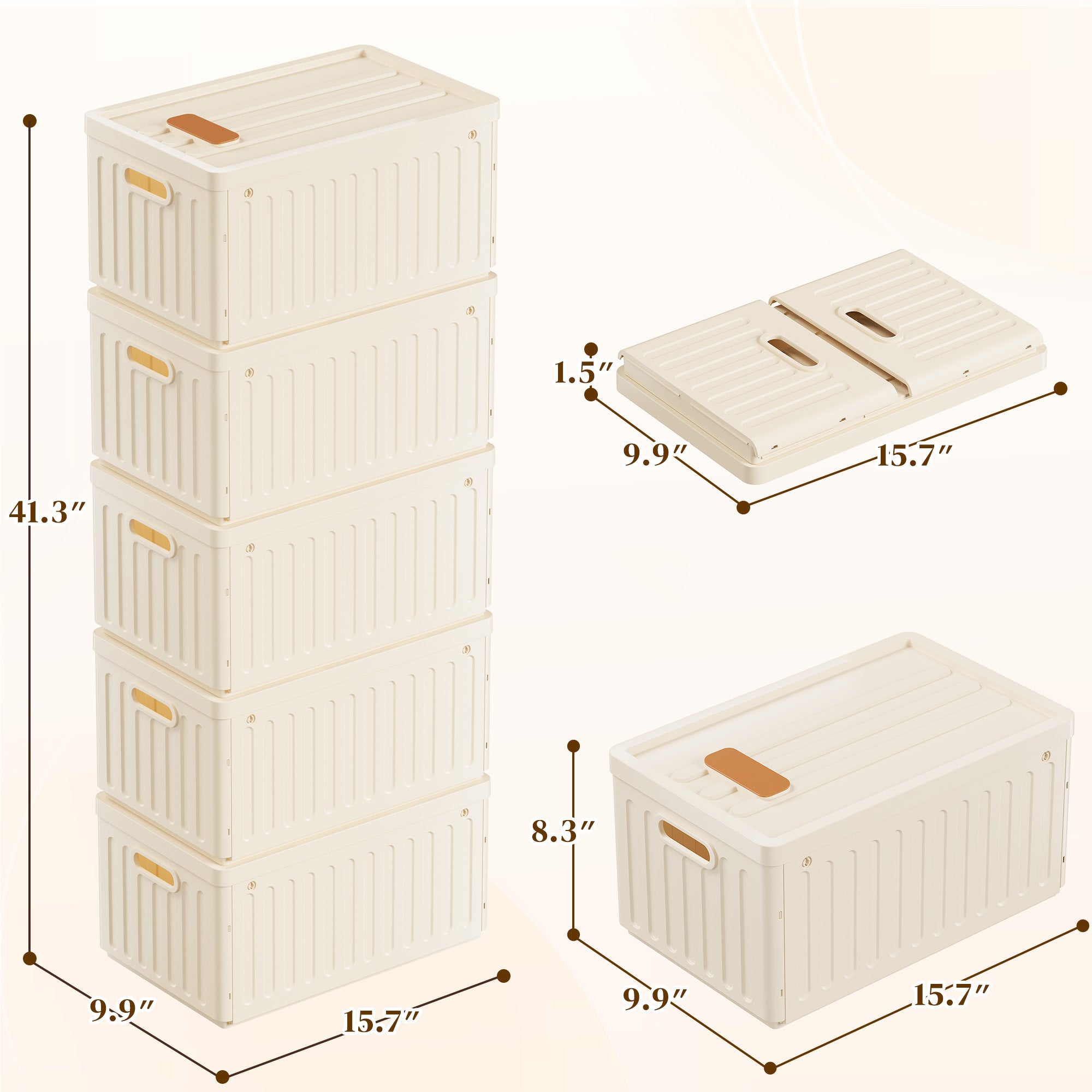 Snhomee Stackable Storage Bins with Lids,Plastic Storage Bins with Lids Closet Organizer