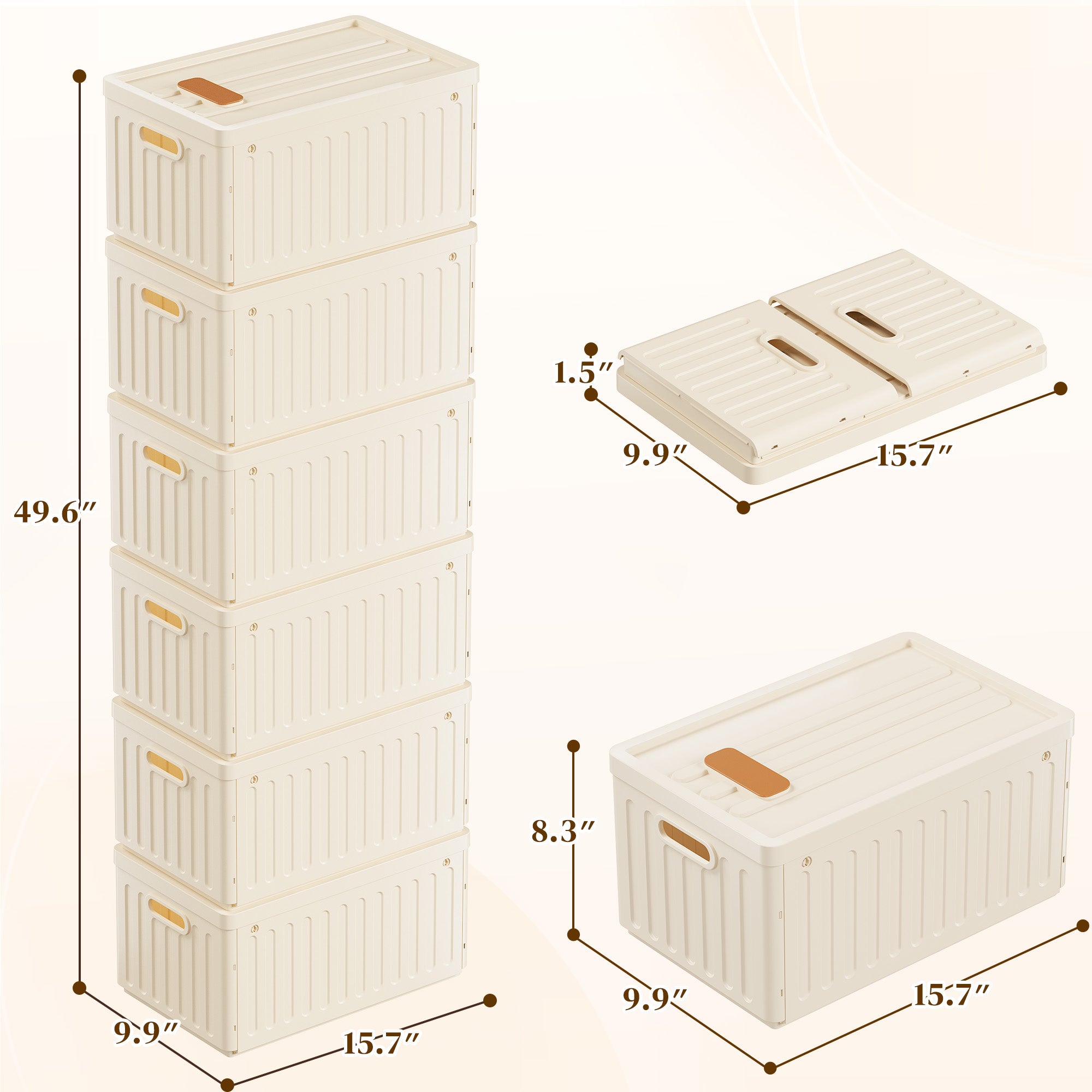 Snhomee Stackable Storage Bins with Lids,Plastic Storage Bins with Lids Closet Organizer
