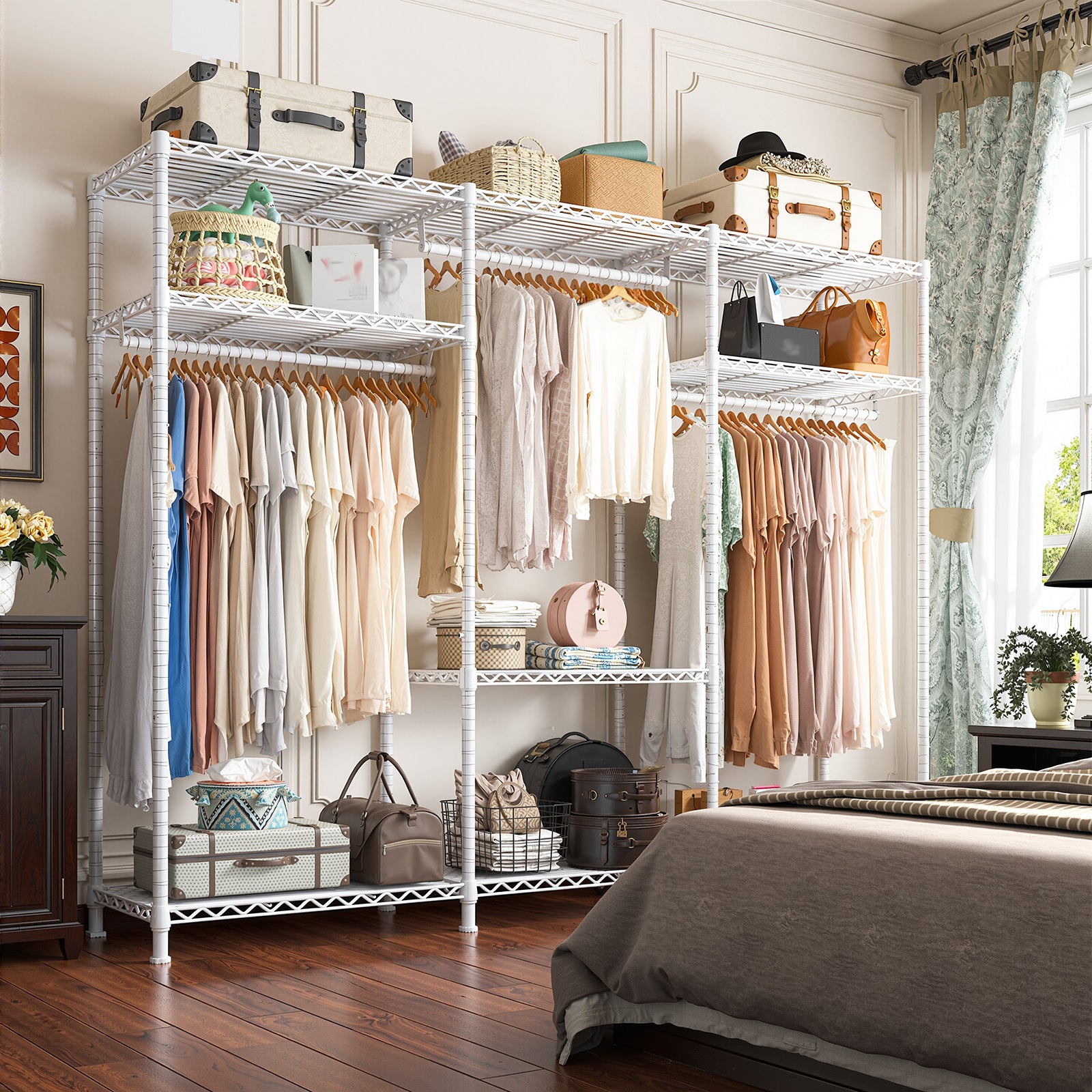795lb Heavy Duty Clothing Rack - Portable Metal Garment Rack with Shelves, Commercial/Home Use-Home Storage > Clothes Rack-snhomee