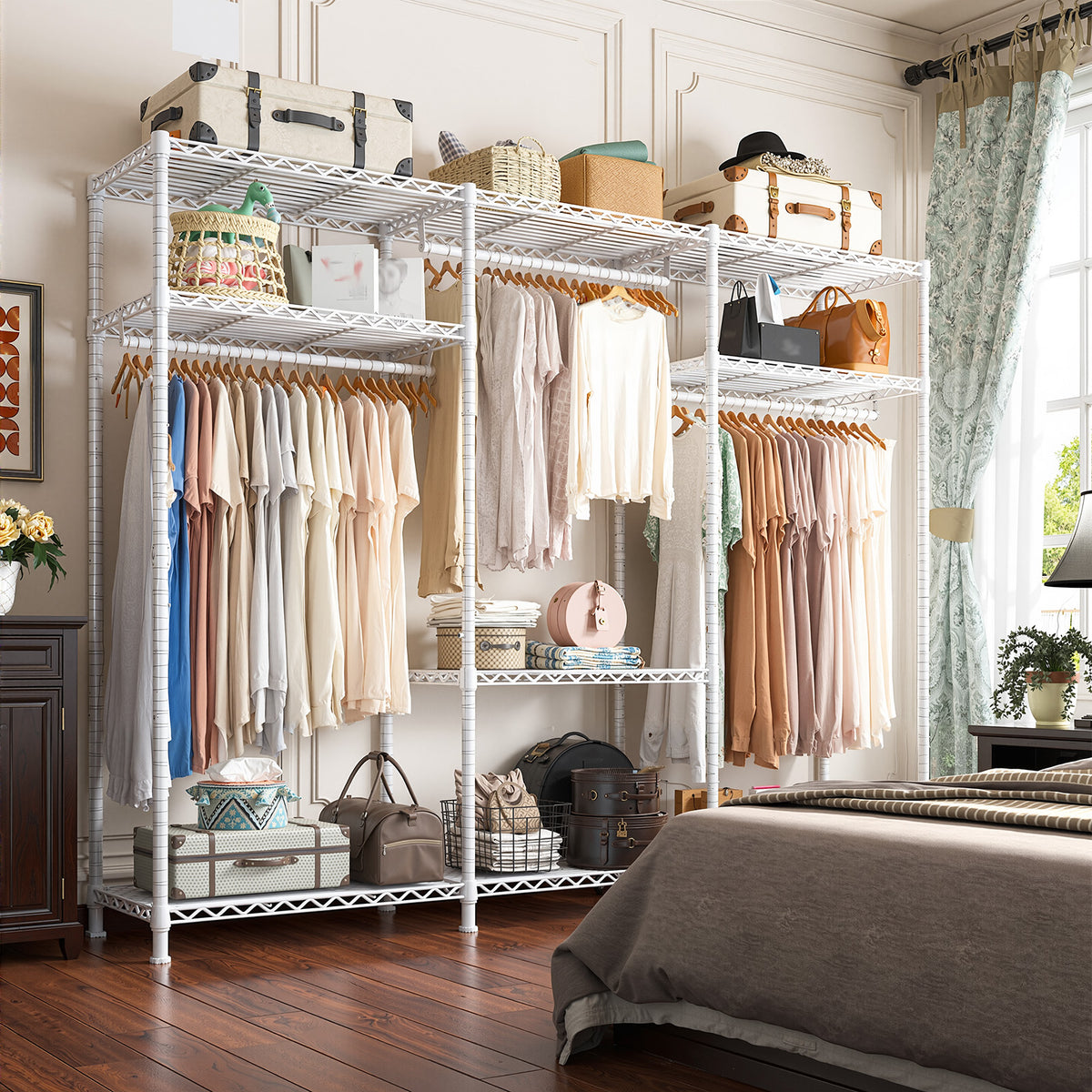 795lb Heavy Duty Clothing Rack - Portable Metal Garment Rack with Shelves, Commercial/Home Use-Home Storage > Clothes Rack-snhomee