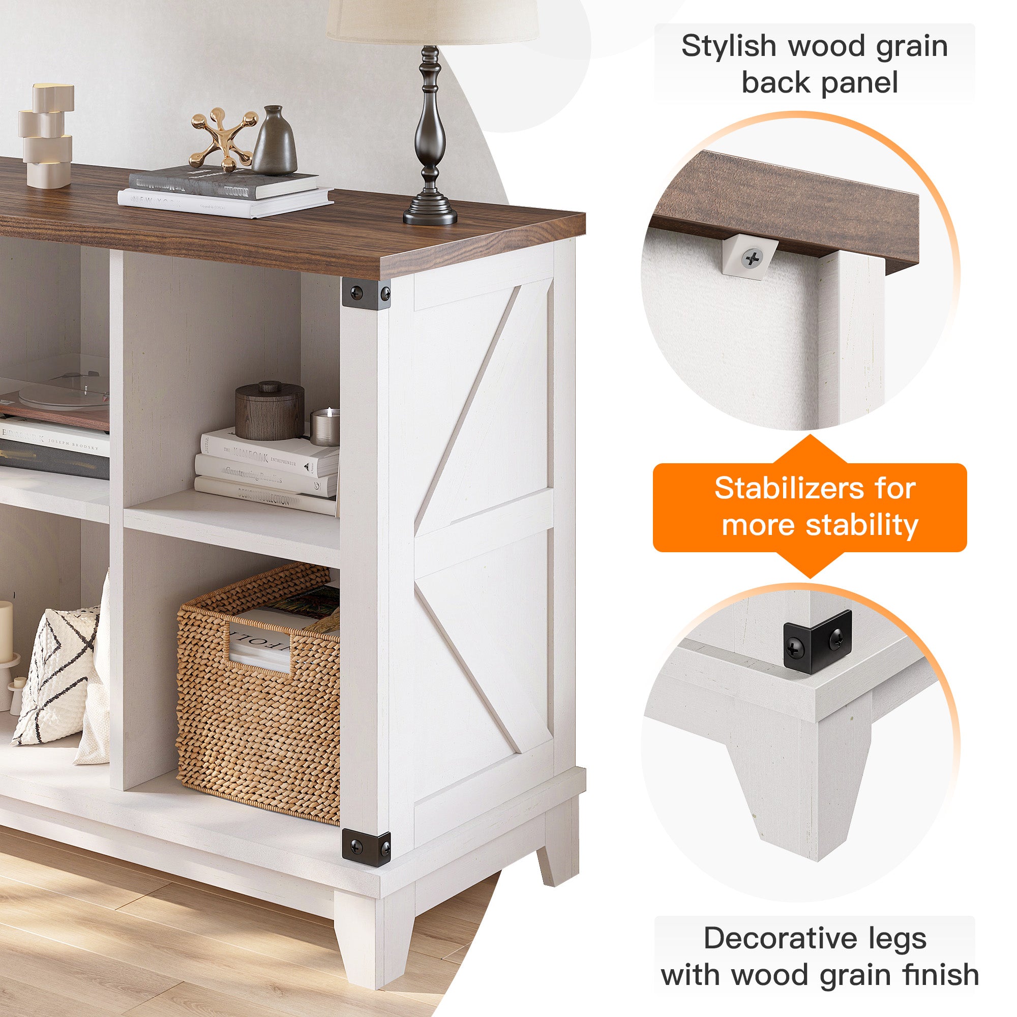 6 Cube Storage Organizer and Shelf, Bookshelf with Storage, Cube Storage Shelf for Bedroom and Home Office-White-snhomee