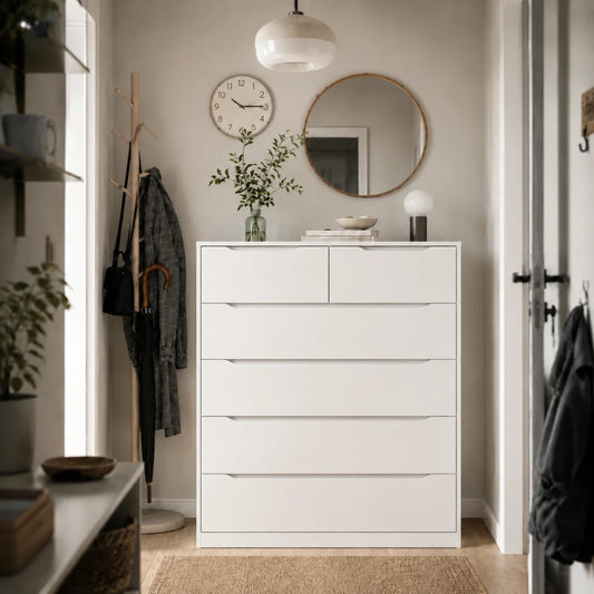 white 6 drawer chest dresser Traditional with Drawers, Storage Dresser, Dresser maneuver metal handles ZLWJGY White Dresser for Bedroom