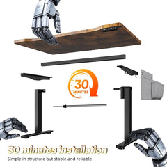 56x24 Electric Standing Gaming Desk with LED Lights, Adjustable Ergonomic Home Office Desk for Bedroom