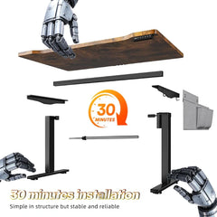 56x24 Electric Standing Gaming Desk with LED Lights, Adjustable Ergonomic Home Office Desk for Bedroom