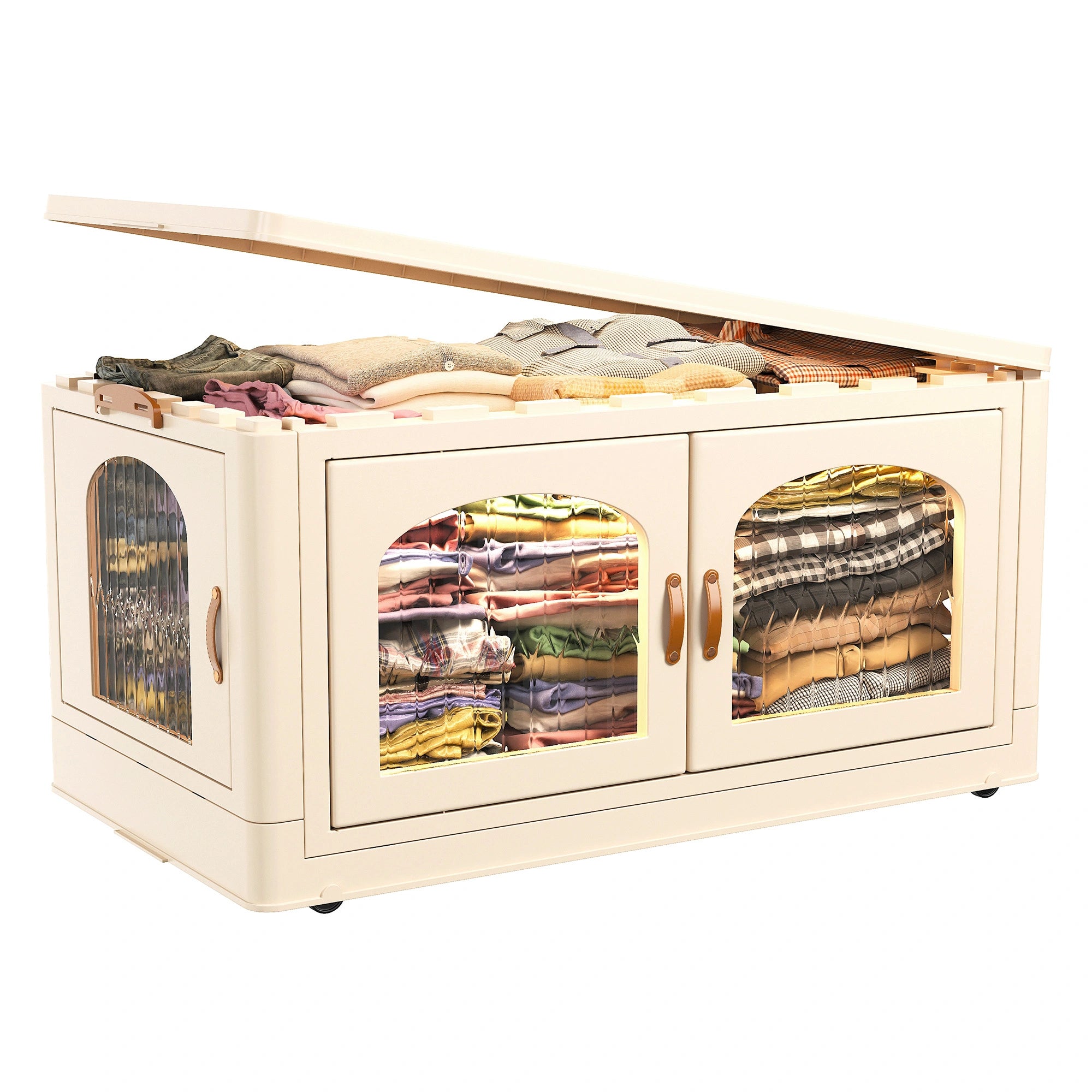 Snhomee Stackable Storage Bins with Lids and Wheels