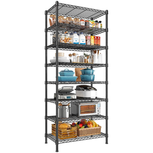 Snhomee 8-Tier Storage Shelves 1200LBS Metal Shelving Units, 2-Way Use Adjustable Storage Rack for Home, Kitchen, Laundry & Pantry 800